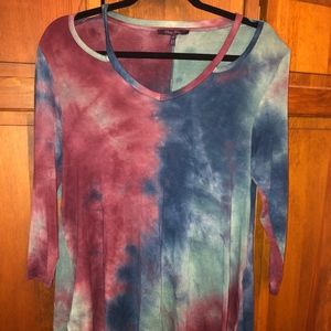 Olivia Sky Tie-Dye Cutout Top